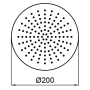 Верхний душ Almar Round Emotion 200х200 мм, медь брашированная