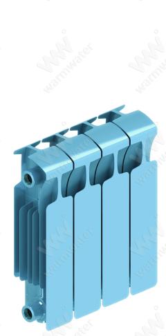 Радиатор биметаллический Rifar Monolit 350x4 секции, синий (сапфир)