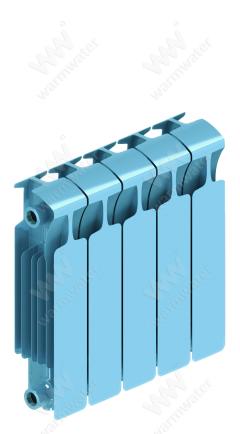 Радиатор биметаллический Rifar Monolit 350x5 секций, синий (сапфир)
