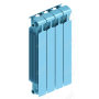 Радиатор биметаллический Rifar Monolit 500x4 секции, синий (сапфир)
