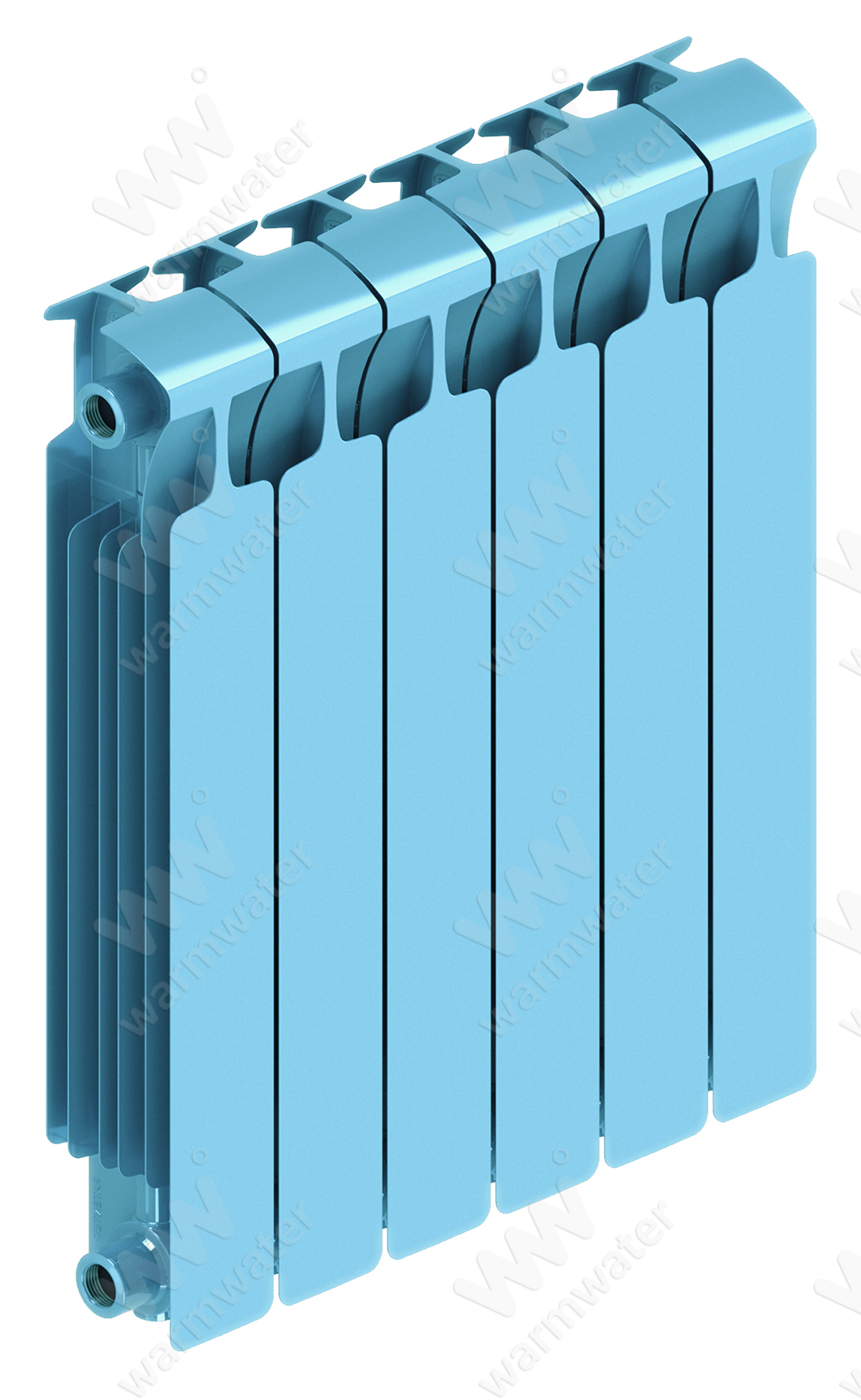 Радиатор биметаллический Rifar Monolit 500x6 секций, синий (сапфир)