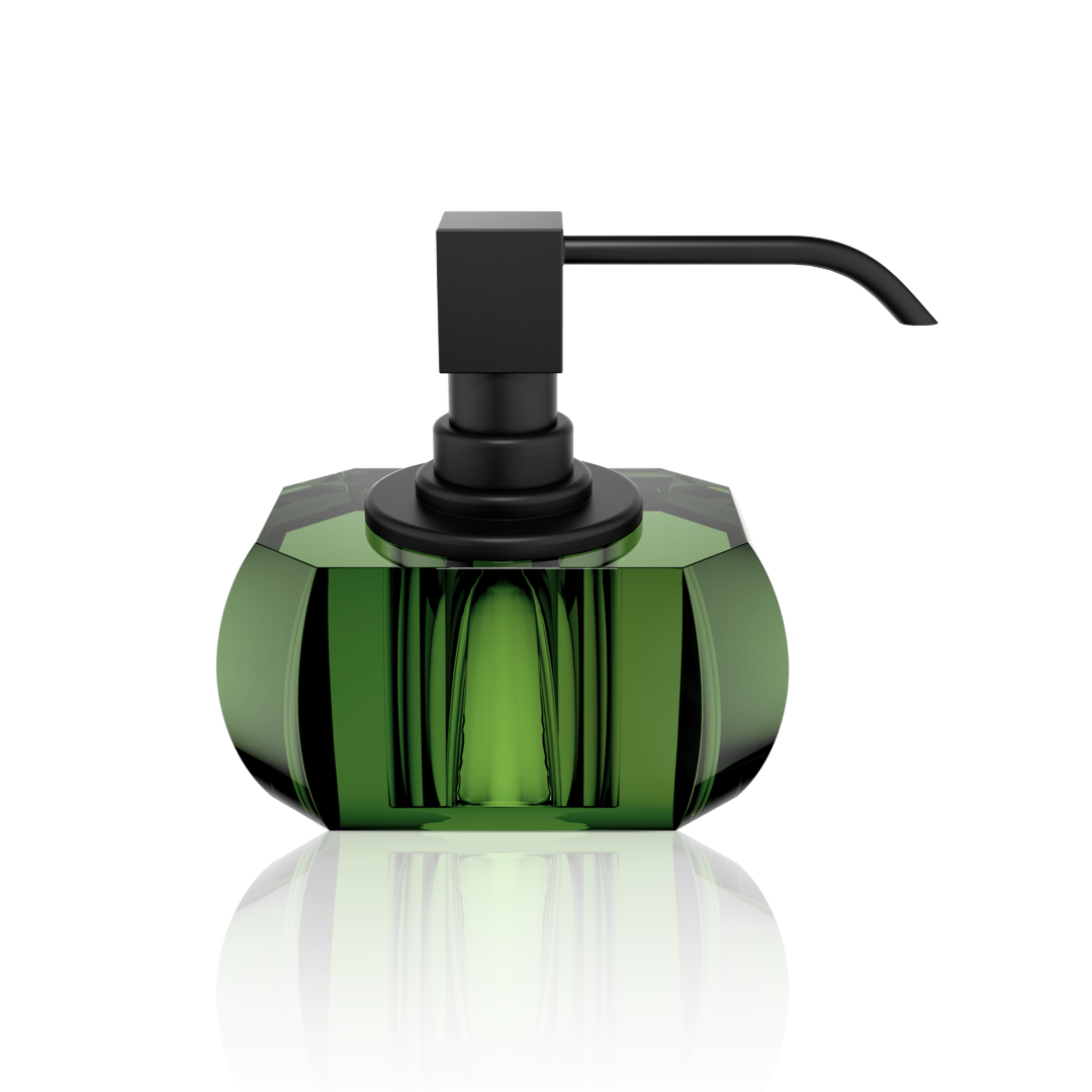 Дозатор жидкого мыла Decor Walther Kristall KR SSP, зеленый/черный