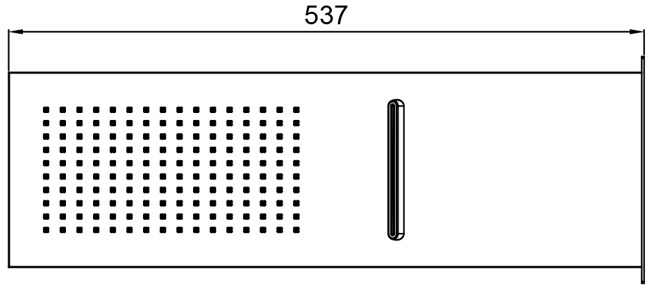 Верхний душ Almar Smart Dual Flow 537х165 мм, белый матовый