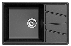 Мойка кухонная GranFest Vertex GF-V-780L 780х500 мм, черный, мраморный композит