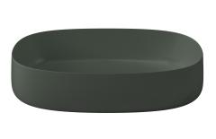 Раковина накладная ArtCeram Сognac Saniglaze 680х350 мм, оливковый матовый (grigio oliva opaco)