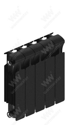 Радиатор биметаллический Rifar Monolit 350x5 секций, черный (антрацит)