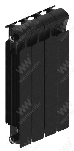 Радиатор биметаллический Rifar Monolit 500x4 секции, черный (антрацит)