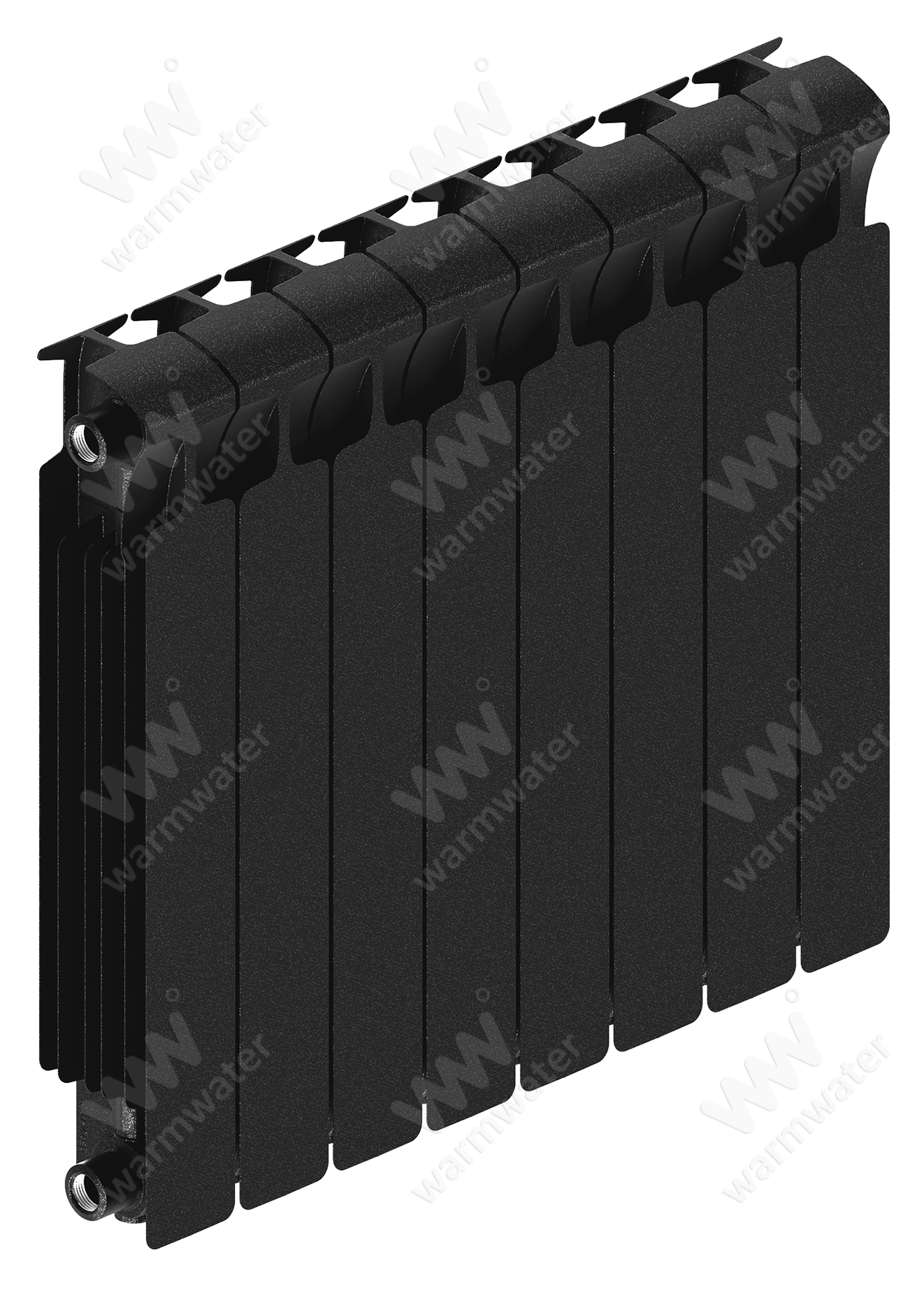 Радиатор биметаллический Rifar Monolit 500x8 секций, черный (антрацит)