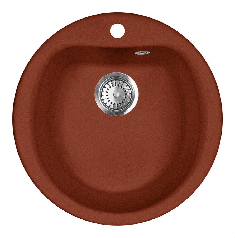 Мойка кухонная AquaGranitEx М-07 495х495 мм, красный марс, мраморный композит