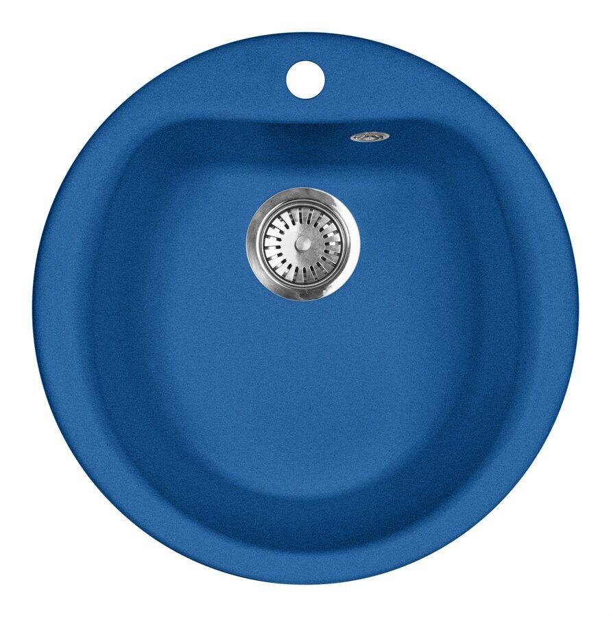 Мойка кухонная AquaGranitEx М-07 495х495 мм, синяя, мраморный композит