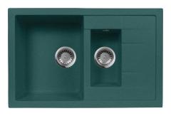 Мойка кухонная AquaGranitEx М-21K 780х500 мм, зеленая, мраморный композит