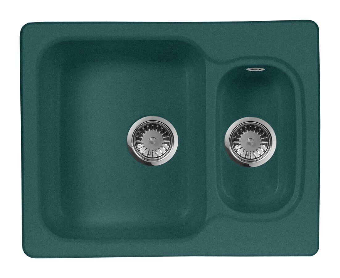 Мойка кухонная AquaGranitEx М-09 610х495 мм, зеленая, мраморный композит