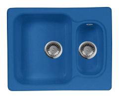 Мойка кухонная AquaGranitEx М-09 610х495 мм, синяя, мраморный композит