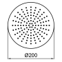 Верхний душ Almar Round Emotion 200х200 мм, оружейный металл брашированный