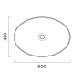 Раковина накладная Catalano Sfera 600х420 мм, цемент матовый (cemento satinato)