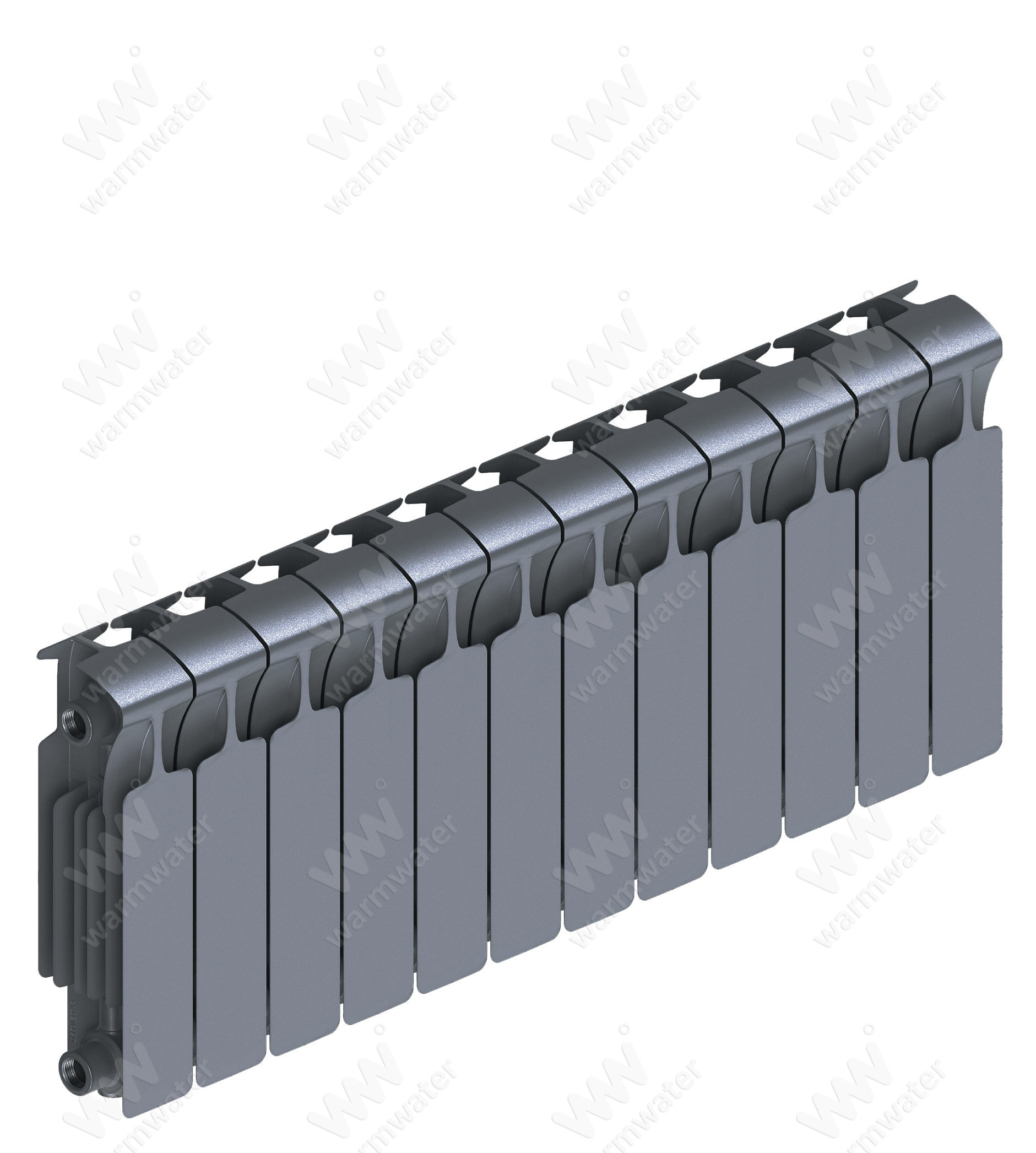 Радиатор биметаллический Rifar Monolit 350x14 секций, серый (титан)