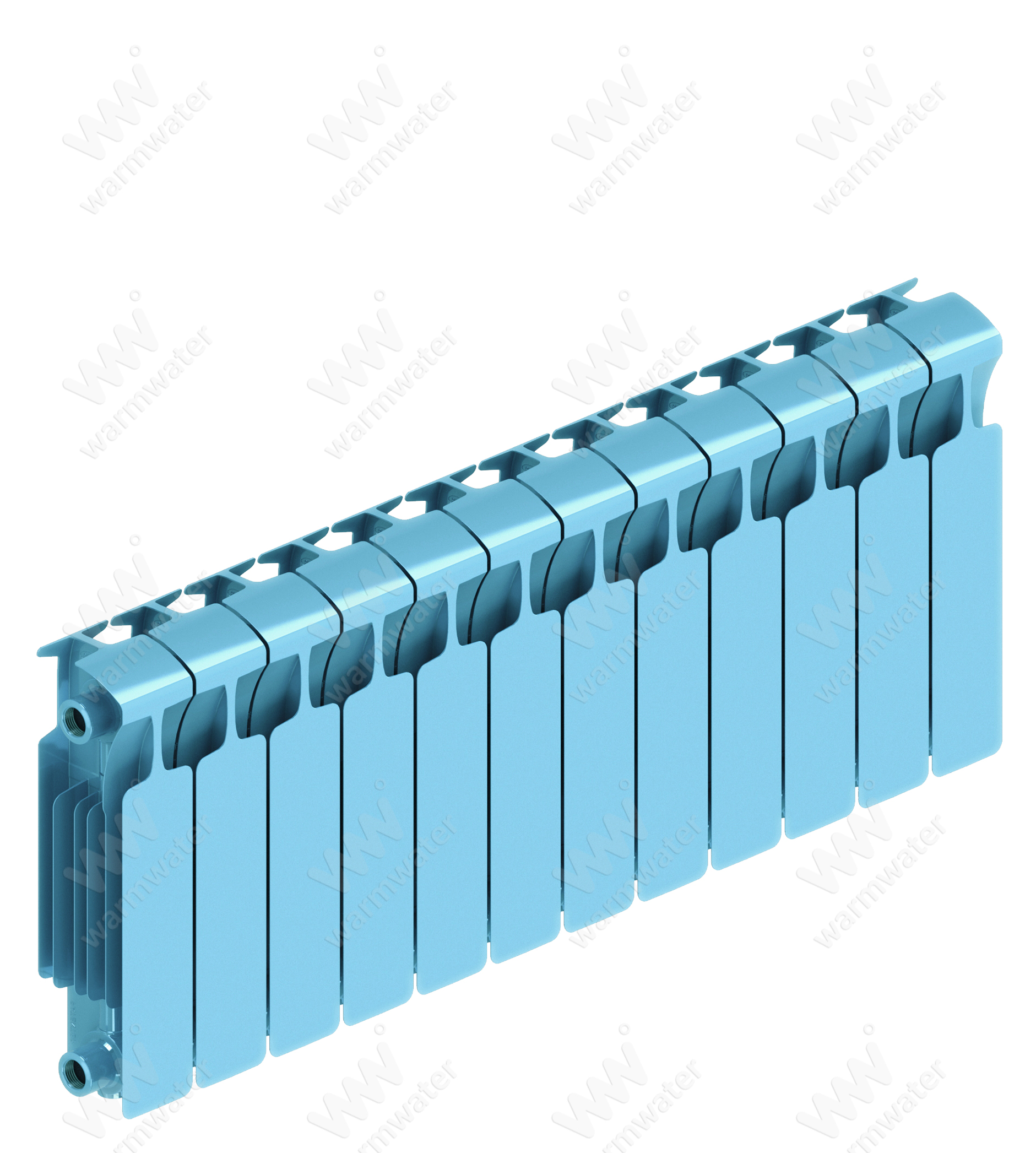 Радиатор биметаллический Rifar Monolit 300x15 секций, синий (сапфир)