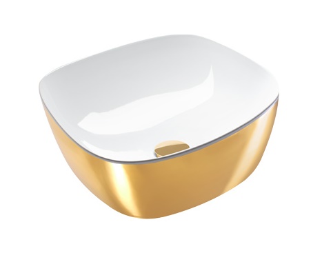 Раковина накладная Catalano Gold&Silver 400х400 мм, золото/белый (oro&bianco)