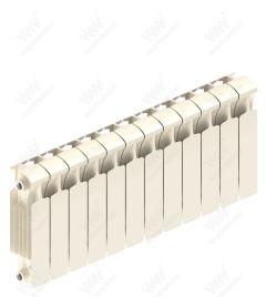 Радиатор биметаллический Rifar Monolit 300x15 секций, жемчужно-белый (айвори)