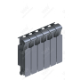 Радиатор биметаллический Rifar Monolit Ventil 300x6 секций, №69VL, серый (титан)