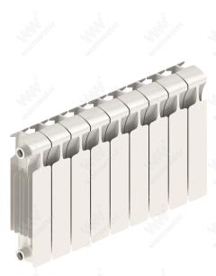 Радиатор биметаллический Rifar Monolit Ventil 300x9 секций, №69VL, белый