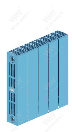 Радиатор биметаллический Rifar SUPReMO 350x5 секций, синий (сапфир)
