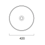 Раковина накладная Catalano Sfera 420х420 мм, цемент матовый (cemento satinato)