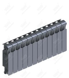 Радиатор биметаллический Rifar Monolit Ventil 300x12 секций, №69VL, серый (титан)