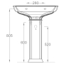 Раковина ArtCeram Civitas 680х500 мм, белый (bianco lucido)