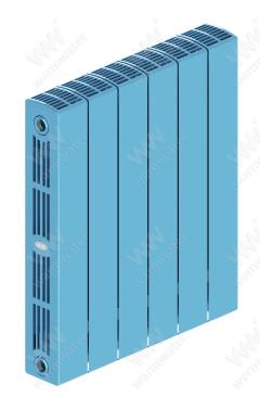Радиатор биметаллический Rifar SUPReMO 500x6 секций, синий (сапфир)