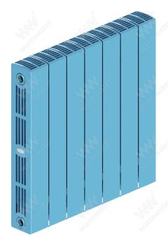 Радиатор биметаллический Rifar SUPReMO 500x7 секций, синий (сапфир)