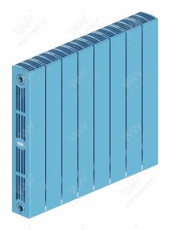 Радиатор биметаллический Rifar SUPReMO 500x8 секций, синий (сапфир)