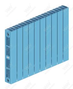 Радиатор биметаллический Rifar SUPReMO 500x9 секций, синий (сапфир)