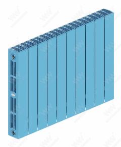 Радиатор биметаллический Rifar SUPReMO 500x10 секций, синий (сапфир)