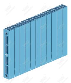 Радиатор биметаллический Rifar SUPReMO 500x11 секций, синий (сапфир)