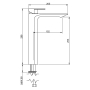 Cмеситель для умывальника Treemme Ran, высота 253 мм, черный хром