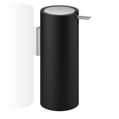 Дозатор жидкого мыла Decor Walther Stone Black WSP, черный матовый/матовая сталь
