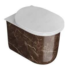 Унитаз приставной ArtCeram Chic, мрамор коричневый (bronze amani marmi)