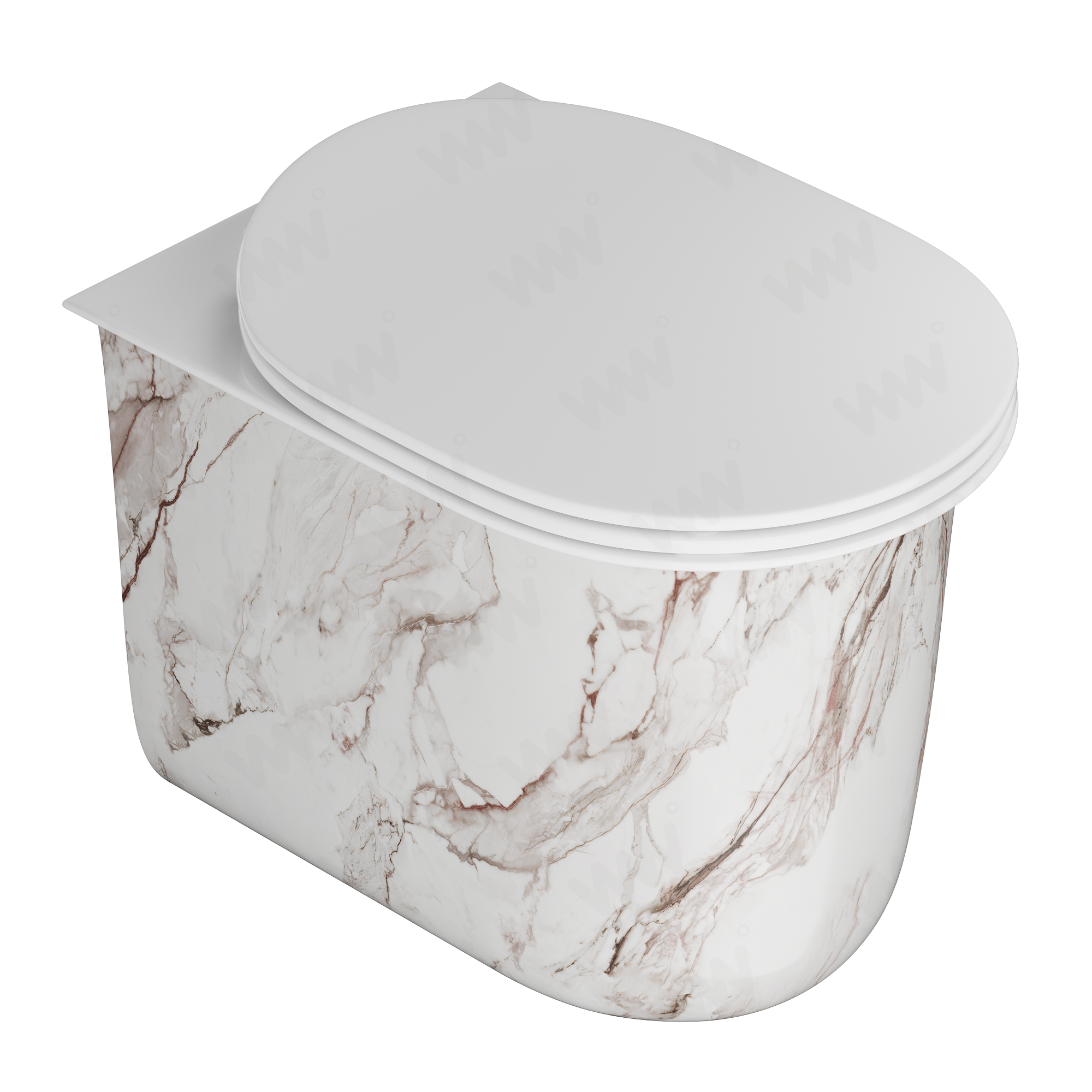 Унитаз приставной ArtCeram Chic, мрамор белый (calacatta marmi)
