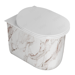 Унитаз приставной ArtCeram Chic, мрамор белый (calacatta marmi)