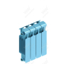 Радиатор биметаллический Rifar Monolit Ventil 300x4 секции, №89VR, синий (сапфир)
