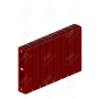 Радиатор биметаллический Rifar SUPReMO 350x8 секций, красный (бордо)