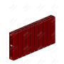Радиатор биметаллический Rifar SUPReMO 350x10 секций, красный (бордо)