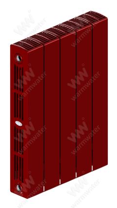Радиатор биметаллический Rifar SUPReMO 500x5 секций, красный (бордо)