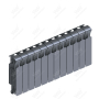 Радиатор биметаллический Rifar Monolit Ventil 300x16 секций, №89VR, серый (титан)