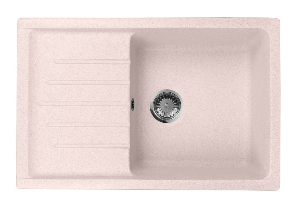 Мойка кухонная AquaGranitEx М-27 745х490 мм, светло-розовая, мраморный композит