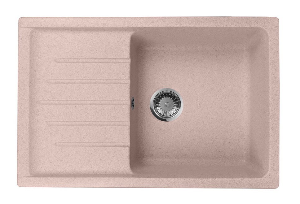Мойка кухонная AquaGranitEx М-27 745х490 мм, розовая, мраморный композит