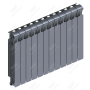 Радиатор биметаллический Rifar Monolit 500x17 секций, серый (титан)