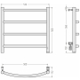 Полотенцесушитель электрический Сунержа Галант 4.0 500х500 мм, ТЭН справа, хром