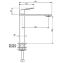 Cмеситель для умывальника Treemme PA 36, высота 164 мм, золото 24 карата
